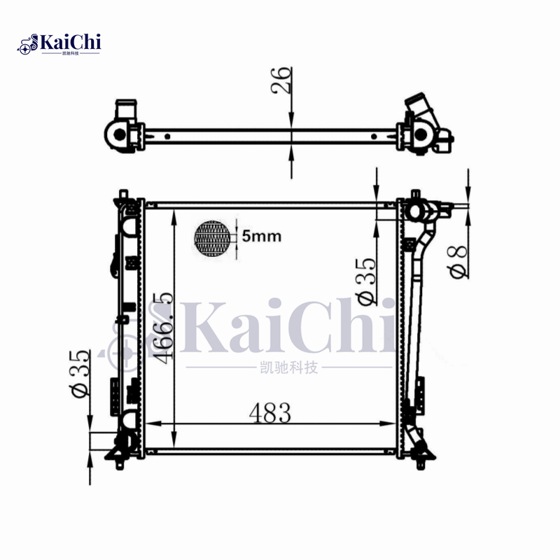 13577 Factory Style Cooling Radiator Aluminum Core For 16-18 Hyundai Tucson 1.6L Turbo