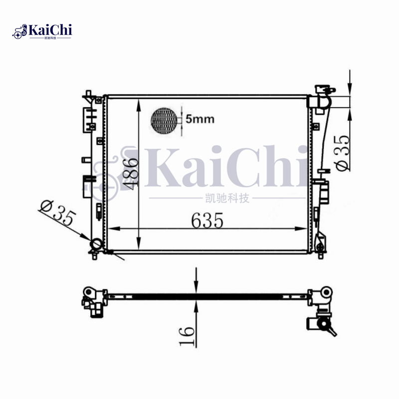 13249 Aluminum Core Radiator For 11-13 Hyundai Sonata/Kia Optima 2.4L Hybrid