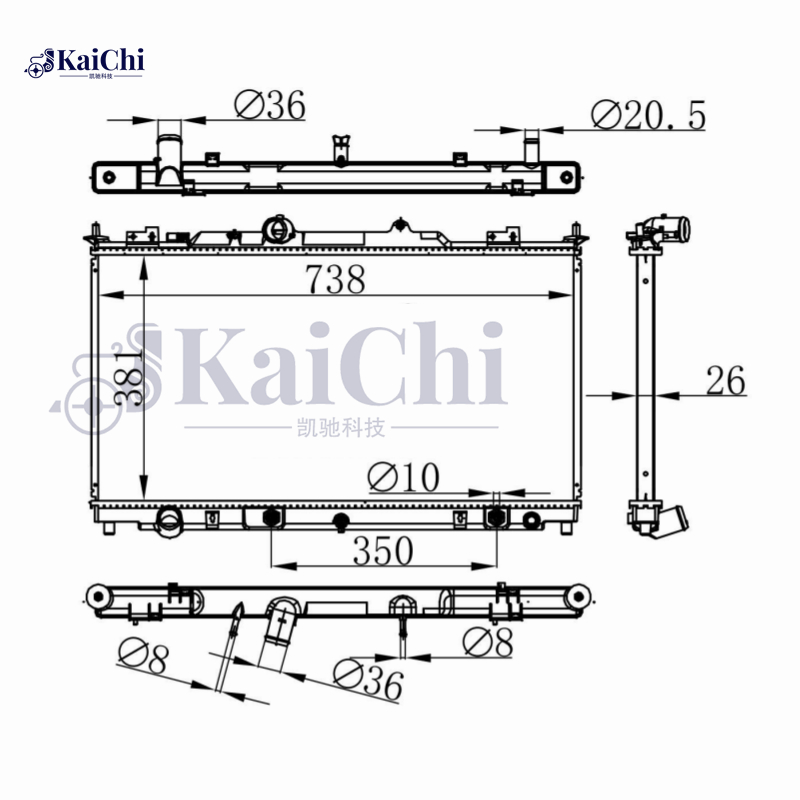 13390 Cooling Radiator With Transmission Oil Cooler For 11-13 Mazda 6 3.7L