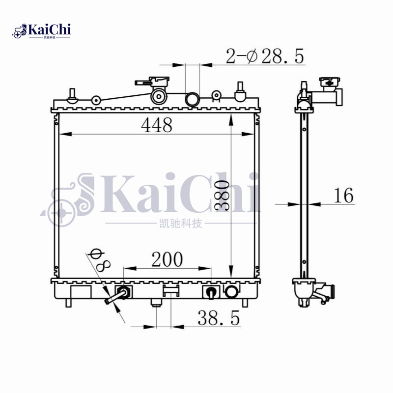 21460AX200 Engine Coolant Radiator 03-10 Nissan Micra III K12 1.2L 1.4L/05-10 Micra C+C III K12 1.4L