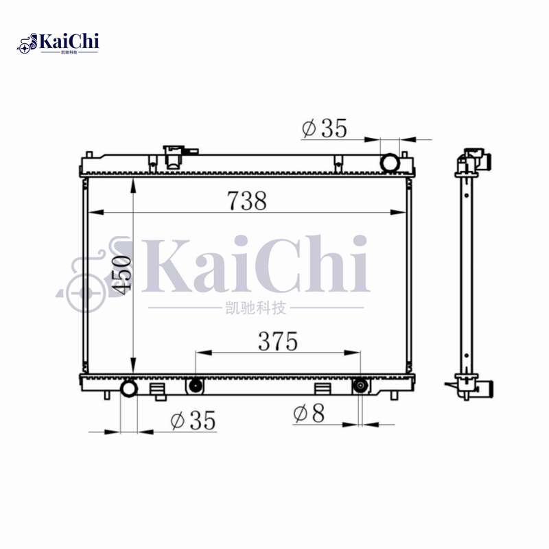 2780 Factory Style Aluminum Core Radiator Assembly For 06-08 Infiniti M35 V6 3.5L