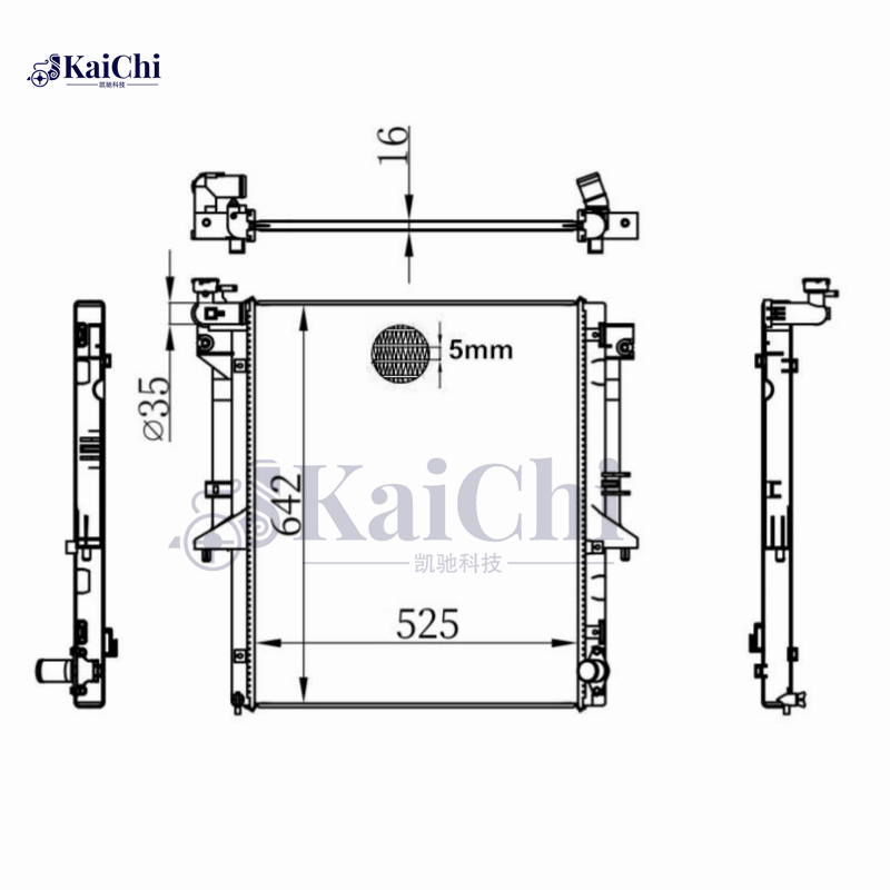 606549 Engine Cooler Radiator For 2015- Mitsubishi L200/Triton 2.2D 2.4D / 2016- Fiat Fullback 2.4D Manual