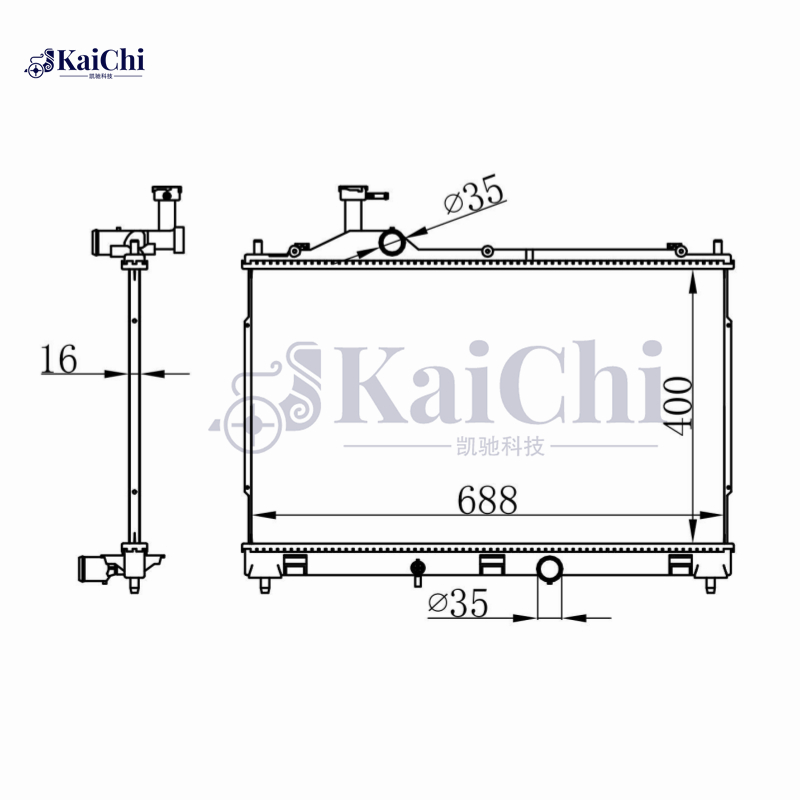 13812 OE Style Aluminum Cooling Radiator For 18-20 Mitsubishi Eclipse Cross 1.5L Turbo