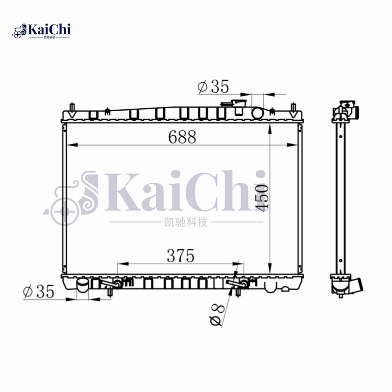 2054 Aluminum Core Cooling Radiator OE Replacement Fits 96-01 Infiniti Q45 4.5L