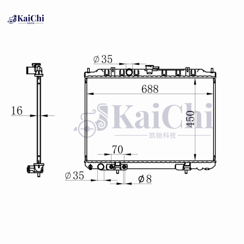 68704 Engine Cooling Radiator For 01-13 Nissan X-Trail T30 2.0L 2.5L