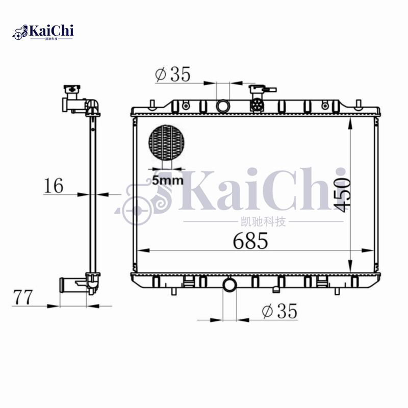 67365 Engine Cooling Radiator For 07-13 Nissan X-Trail II T31 2.0L 2.5L