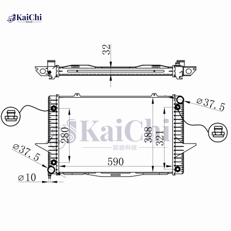 2099 Engine Radiator For 95-97 Volvo 850/1998 C70 S70 V70 L5 2.3L 2.4L 86037702