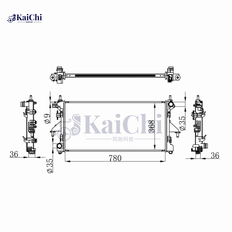 63556 Engine Radiator For 2006- Fiat Ducato 250/Citroen Relay II/Peugeot Boxer 2.2D 2.3D 3.0D 13491960