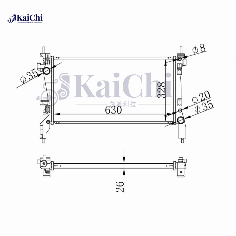 636004 Engine Radiator For 2007- Fiat Fiorino/2008- Qubo/2008- Citroen Nemo/Peugeot Bipper 1.3D 1.4D 1330T9