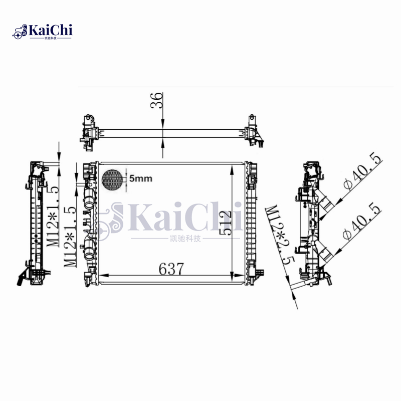 670038340 Engine Radiator For 14-20 Maserati Quattroporte/Ghibli 17-20 Levante 3.0L 3.0D 3.8L Turbo