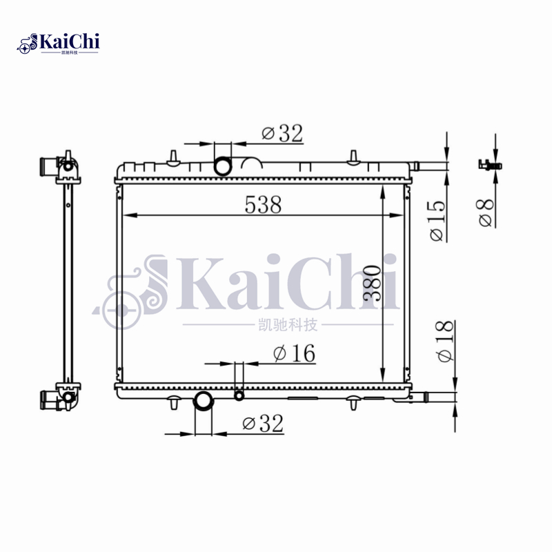 63744A Engine Radiator For 1998- Peugeot 206/00-12 Peugeot 307/04-11 Citroen C4/00-12 Xsara 1.1i 1.4L 1.6L 2.0L 133085