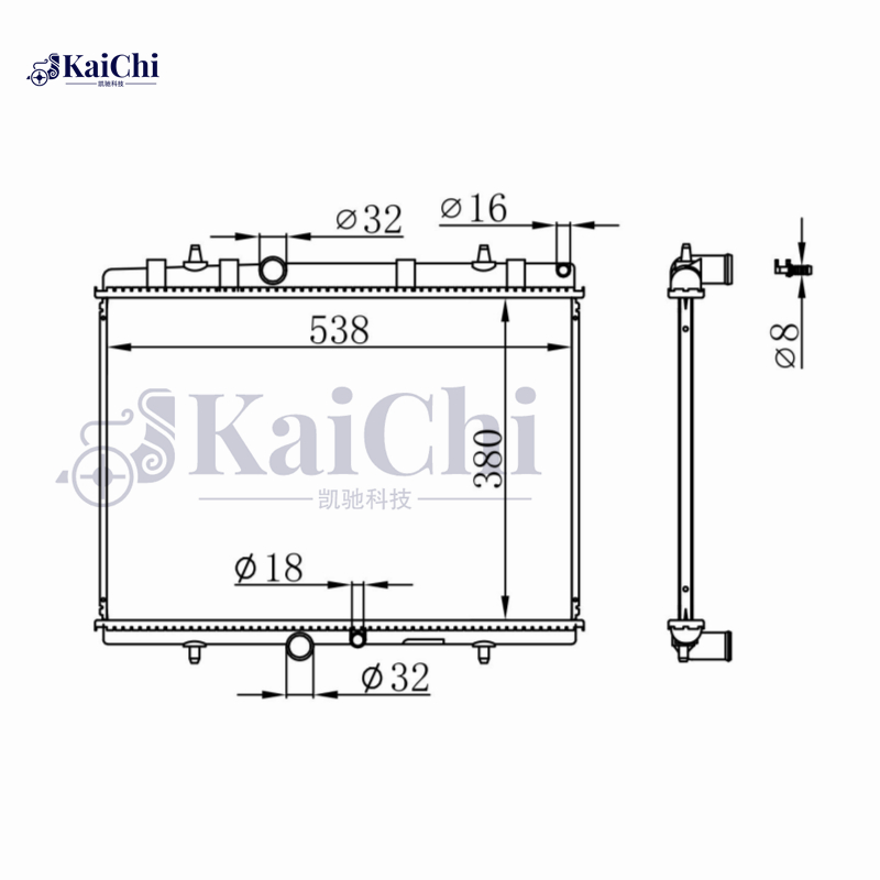 63689A Aluminum Radiator For 00-09 Peugeot 307/04-10 Citroen C4/00-05 Xsara 2.0L 2.0D 1330A2