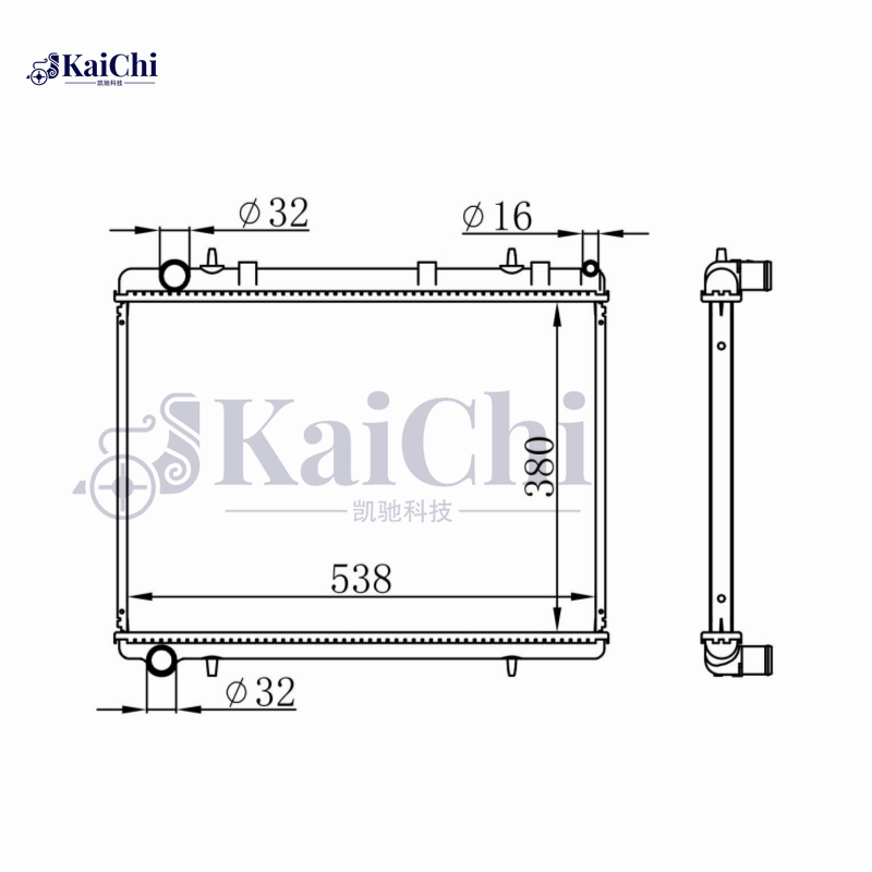 63601 Aluminum Radiator For 03-09 Peugeot 307/08-14 Peugeot 308/04-13 Citroen C4/2004- Citroen C5 II 1330K1