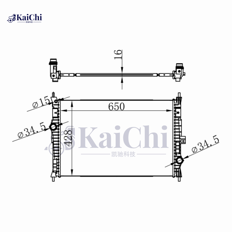 636014 Aluminum Radiator For 2015- Peugeot 3008/2013- Peugeot 308/2016- Peugeot 5008/2018- Peugeot 508/2013- Citroen C4 9809141780