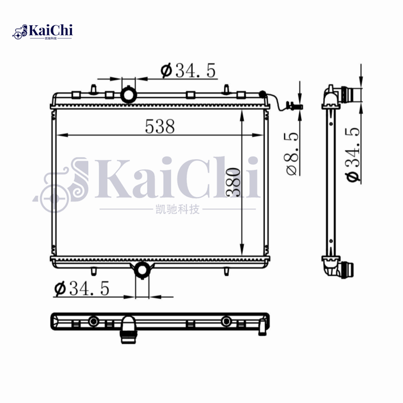 636029 Car Radiator For 13-16 Peugeot 3008 MPV/12-17 5008/2014- Citroen C4 II/15-18 DS4 DS5 1.2L 1.6L 1.6D 9800482380