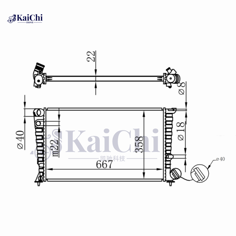 63508 Aluminum Radiator For 94-02 Peugeot 306/96-15 Partner/96-11 Citroen Berlingo/97-05 Xsara 1.5D 1.8D 1.9D 2.0D 133009