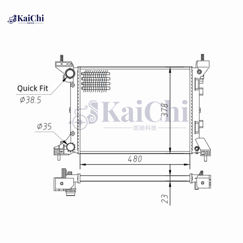 51851015 Mechanical Radiator For 11-18 Fiat Fiorino/10-16 Grand Siena/17-18 Mobi/10-21 Palio/Uno 1.0L 1.4L