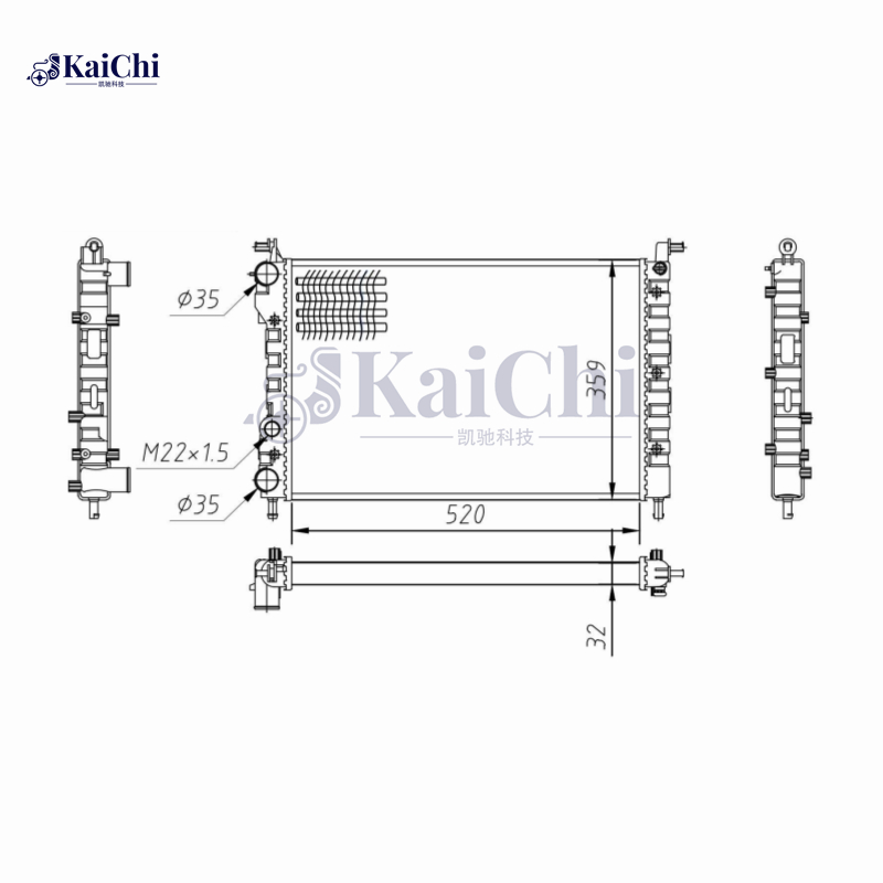 61801 Mechanical Radiator For 96-02 Fiat Palio/Weekend/Siena/03- Strada Pickup 1.2L 1.4L 46449104